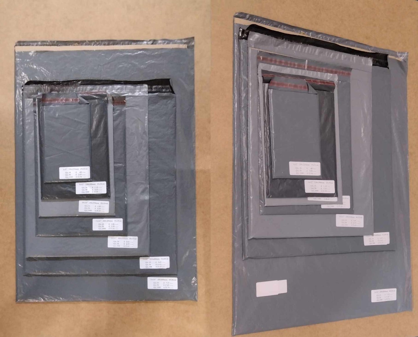 Grey Mailing Bags